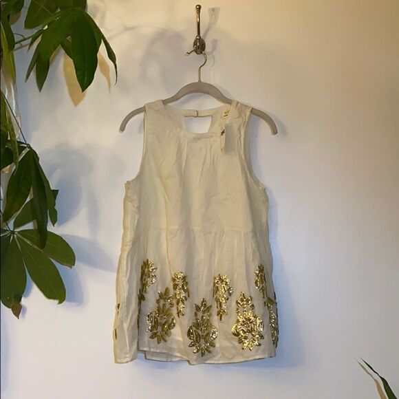 ANTHROPOLOGIE Simona Sequined Babydoll Blouse - Picture 2 of 3